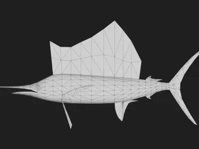 Sailfish Low-poly 3D model purchase