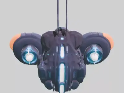 Game Ready Futuristic VTOL Drone MultiFormat SciFi Vehicle 3D model