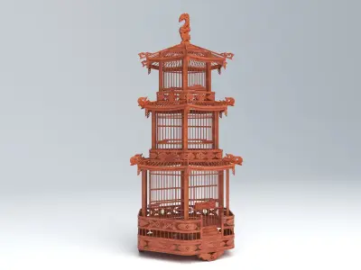 CHINESE BIRD CAGE 01 3D model purchase