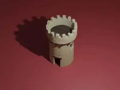 Stone tower 3D model purchase