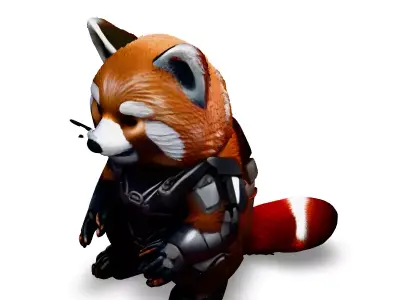 Scifi Armored Red Panda 3D Model Low-poly 3D model