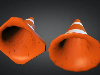 Traffic Cones Low-poly 3D model