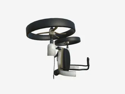 Jetpack Electric B03 White Black  - SciFi Character Design Low-poly 3D model