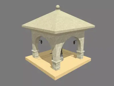 Water Well Structure Low-poly 3D model