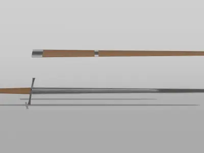 Knightly Longsword Low-poly 3D model