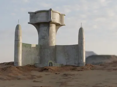 Jedi outpost Low-poly 3D model