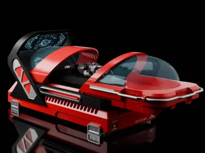 Cryo Chamber Low-poly 3D model