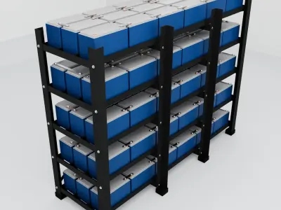 Rack With Battery - level 5 3D model