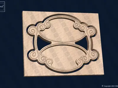 Antique Style Tray 4 - CNC Files for Wood 3D model