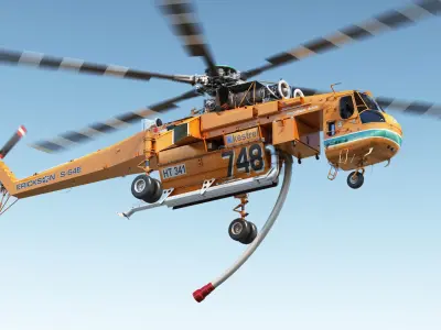 Sikorsky S-64 Skycrane Firefighting Helicopter 3D model