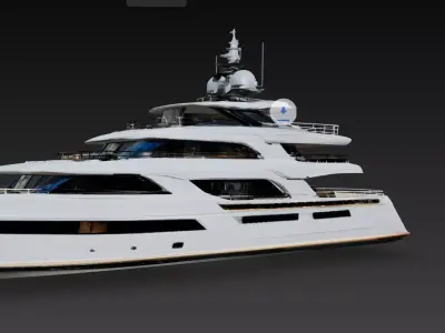 Ultra Luxury Mega Super Yacht 3D print model