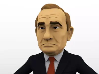   Cartoon Vladimir Putin Low-poly 3D model