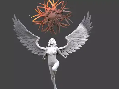 Angel of Abundance with orb 3D model