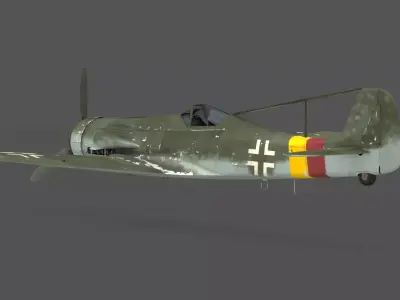  Focke-Wulf Ta 152 C-3 3D Model High-Altitude WWII Fighter Low-poly 3D model