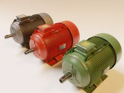 Electric Motor 3D model-Lowpoly Low-poly 3D model