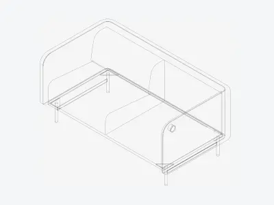 Seat - Sofa - Simplicity - Type 3 Low-poly 3D model
