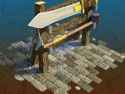 Medieval Close Combat and Ballistic Weaponry LowPolys  3D Model Pack