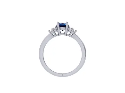 Oval Solitaire Ring 3D print model 22