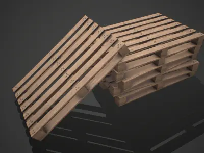 Wooden Palettes PBR Game Ready Free low-poly 3D model