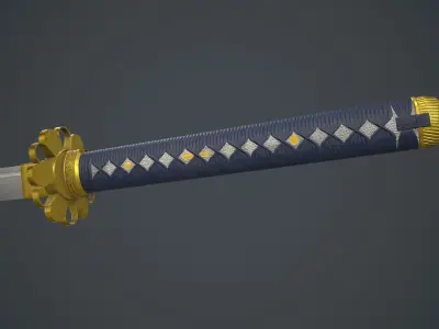 Katana Sword Low-poly 3D model