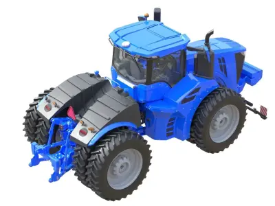Agricultural Tractor Wheeled   Low-poly 3D model