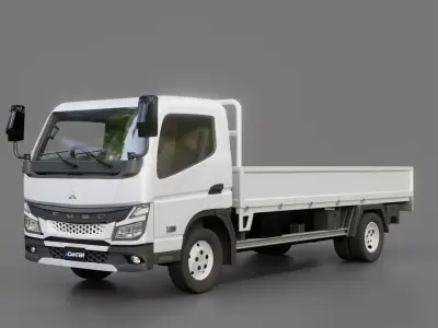 Mitsubishi Fuso Canter e City Flatbed Truck 3D model