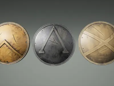 Historic Greek Shields Low-poly 3D model