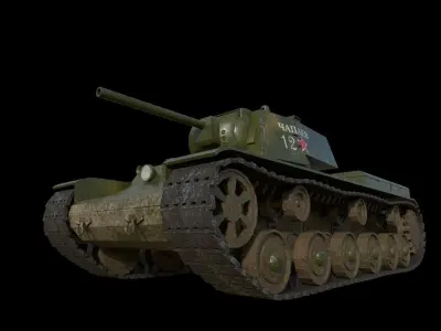Low Poly Tank KV1 Como 003 Low-poly 3D model