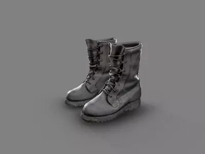 Military Boots Low-poly 3D model get