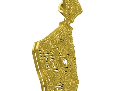 Antique Milgrain Art Deco Diamond Pendant 3 3D print model