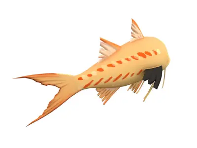  Threadfin Fish Cartoon Animated Low-poly 3D model