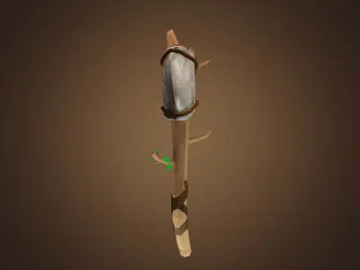 Stone Axe PBR Low-Poly Game READY Low-poly 3D model