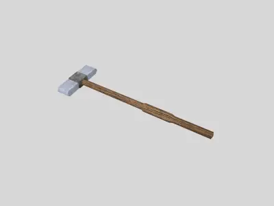 low poly war hammer Low-poly 3D model