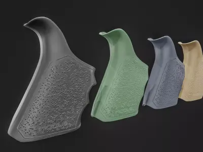 Glock 17 Gun Grip Low-poly 3D model