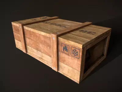 Wooden Crate-7 Low-poly 3D model