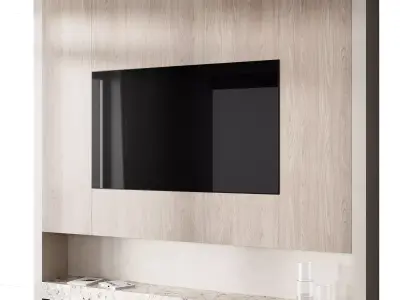 tv wall set 14 Free 3D model