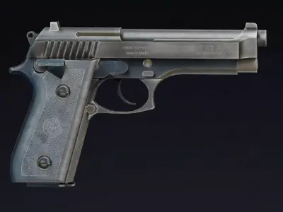 Taurus PT92 Low Poly Realistic V2 Low-poly 3D model