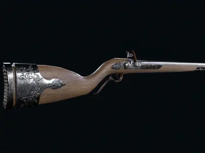 Flintlock Gun Low-poly 3D model purchase