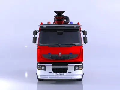 Renault Fire Truck 3D Model 3D model