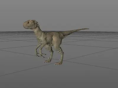 Raptor textued high poly 3D model