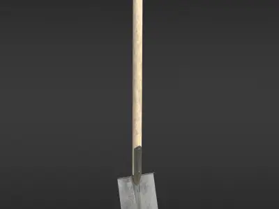 Game-ready Clean Shovel - Unity - HDRP - UE4 Free low-poly 3D model