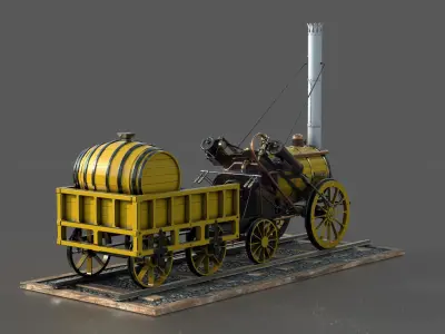 Rocket Steam Locomotive 3D model