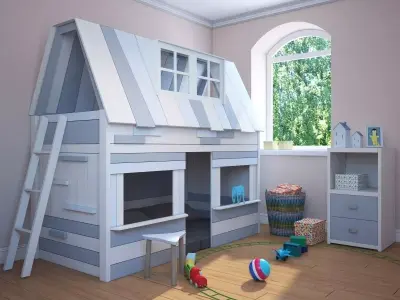 Child bed Lifetime My Hangout 2 by lifetimekidsrooms com 3D model