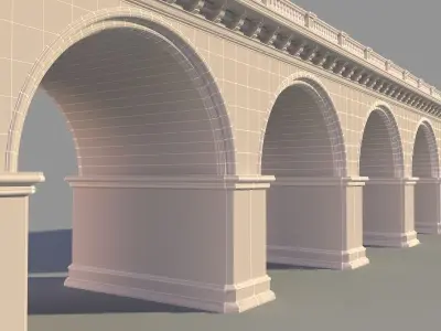 Arched stone bridge 3D model purchase