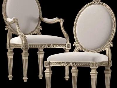 roberto giovannini chair art 454G and 1347 3D model