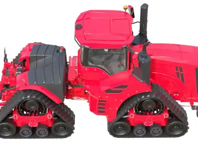Tracked Agricultural Tractor  Low-poly 3D model