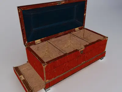 Old Tea Chest Low-poly 3D model
