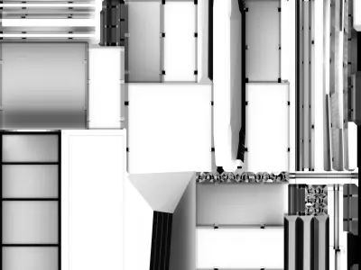lowpoly bus station Low-poly 3D model