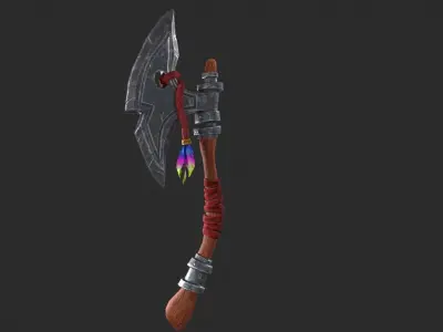 Stylized Axe Low-poly 3D model 23