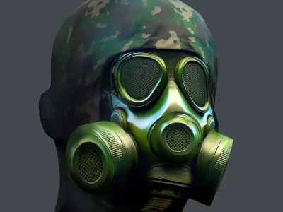 Helmet 3d model military combat Military Low-poly Low-poly 3D model 35